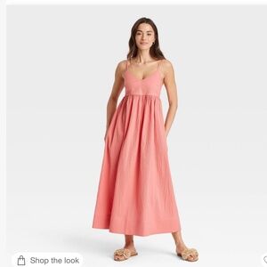 NWOT Seersucker maxi a-line dress
